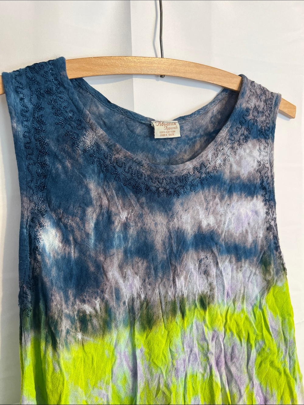 Vintage Tie-Dye Sleeveless Swing Dress - Picture 3 of 5